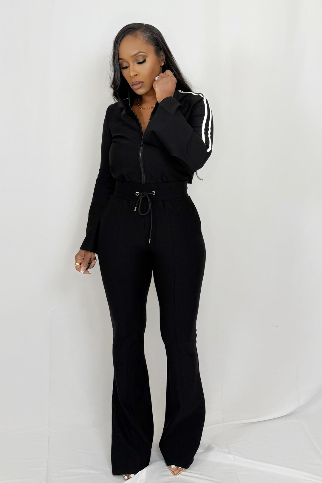 The Command Stripe Track Suit (Black)