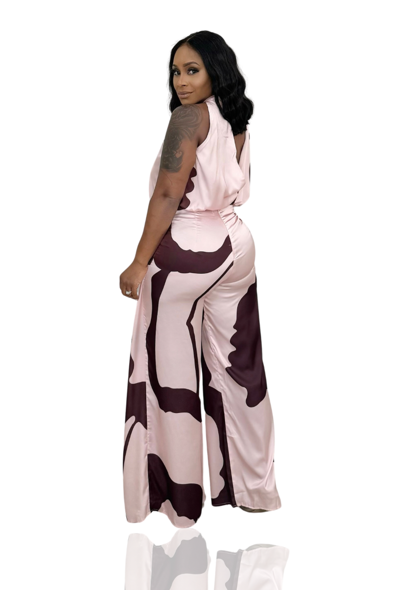 Sunset Hour Pant Set (Brown & Rose)