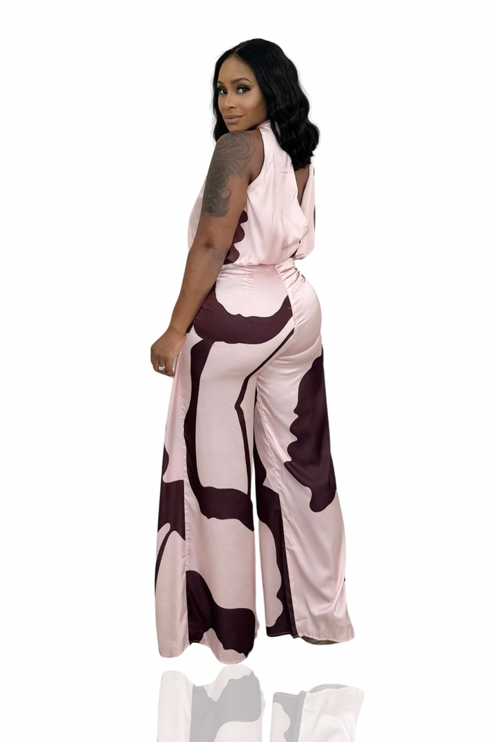 Sunset Hour Pant Set (Brown & Rose)