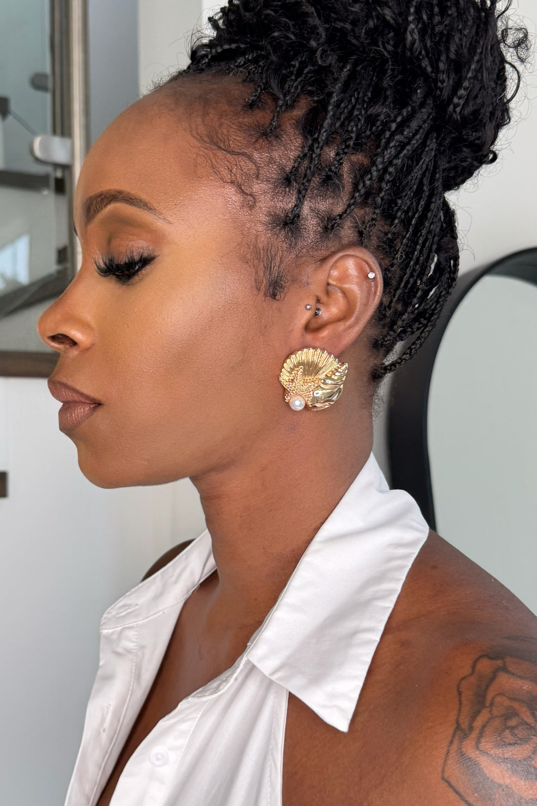 Shell & Pearl Earring