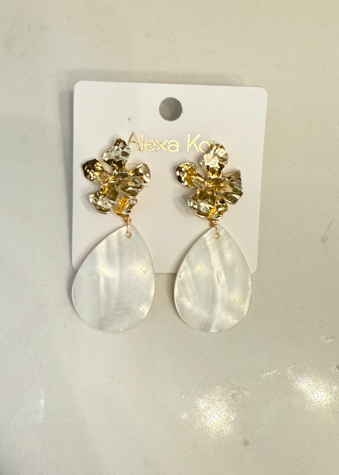 Ivory & Floral Drop earrings