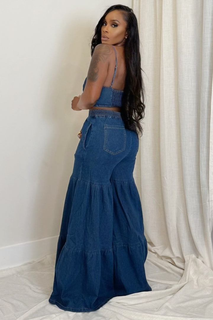 Denim Affair Pant set (Dark Wash)