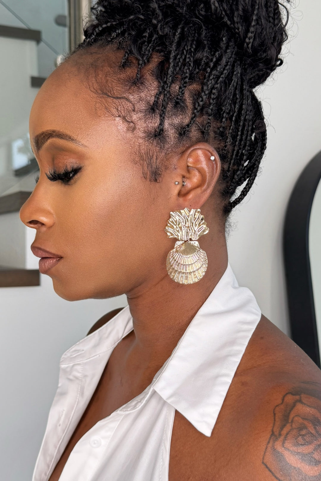 Coral Reef earrings gold