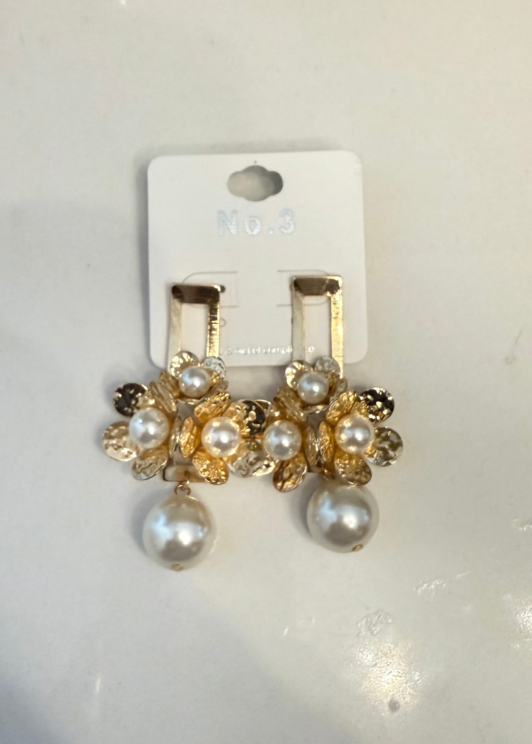 Pearl cluster drop earrings