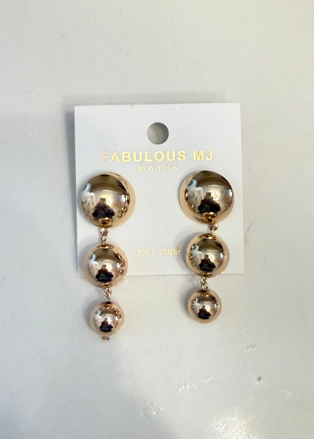 Triple Drop Gold Earrings