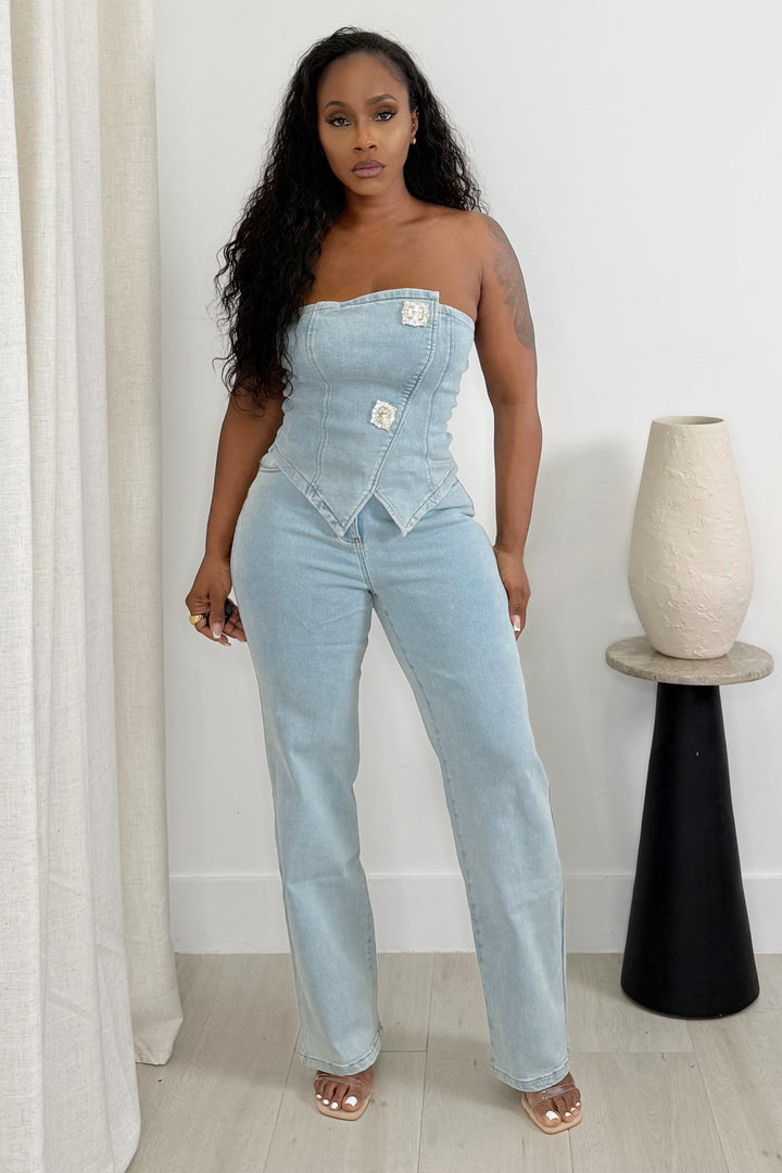Denim On Demand Tube & Pant Set (Denim)