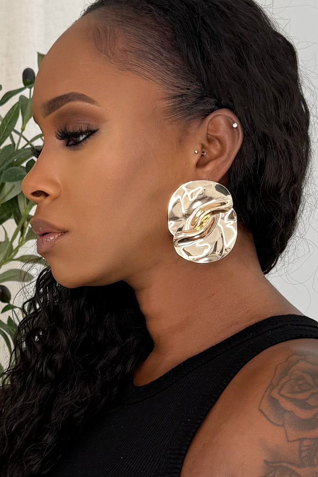 Abstract Gold Plated Earrings