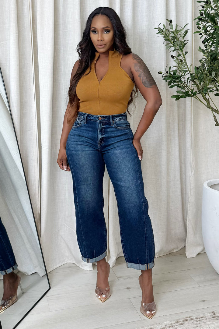 Barrel Cuff High waist Denim