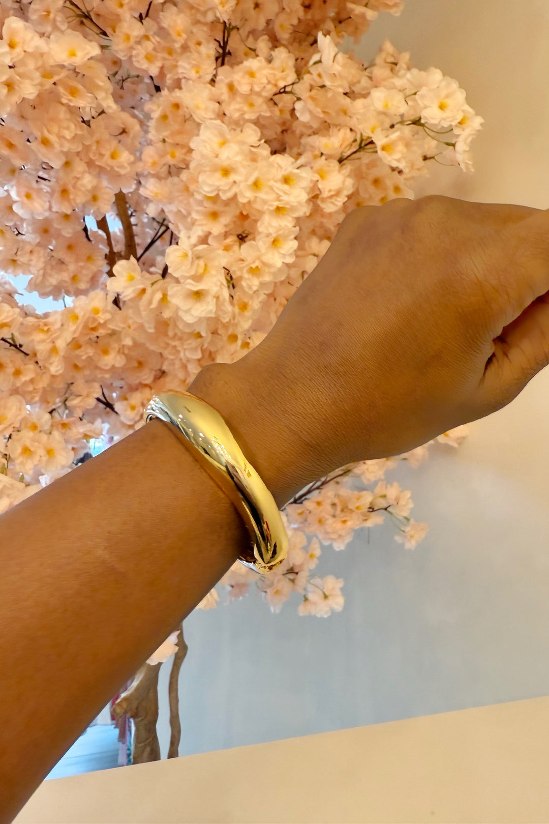 Gold Wave open bangle