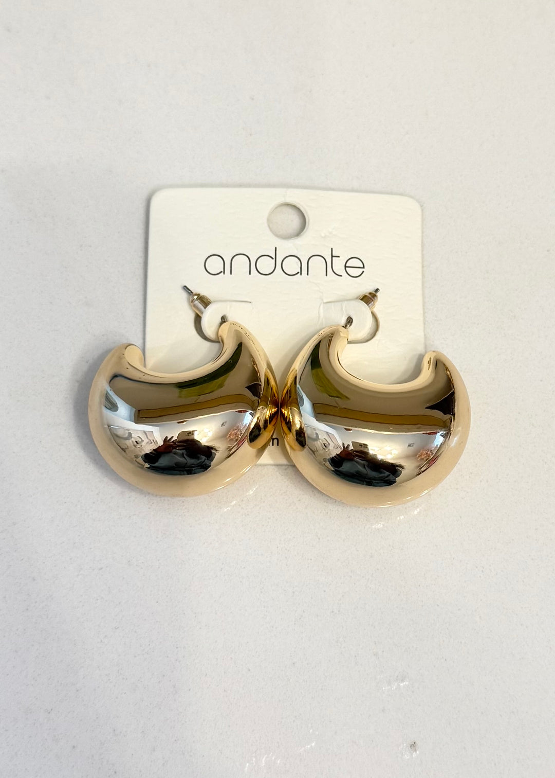 Moon Shaped Gold Earrings