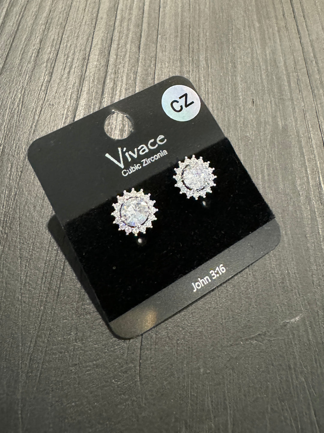 Flower Stud Rhinestone Earring (Silver)