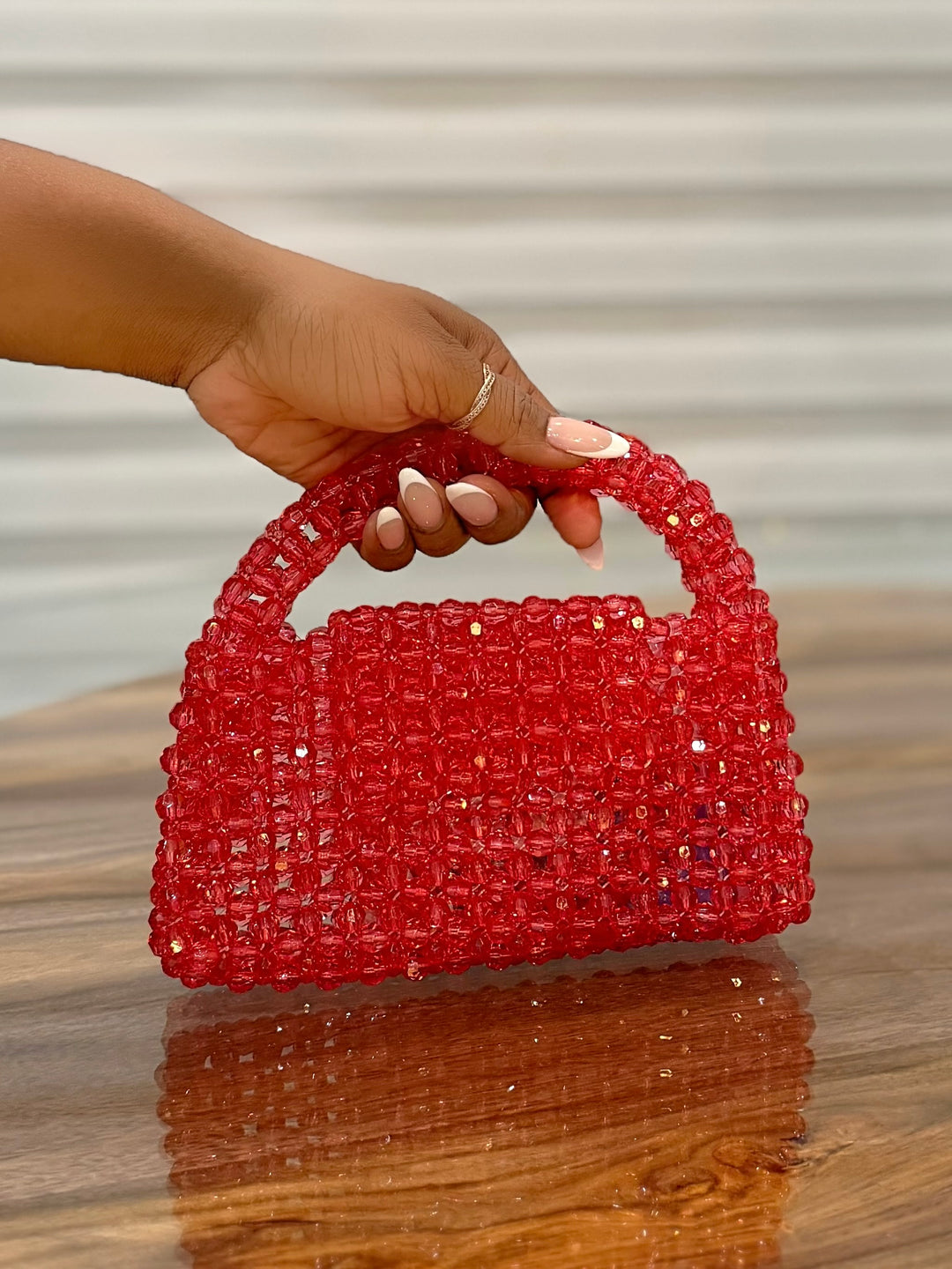 Girlie Beaded Bag (Pink)