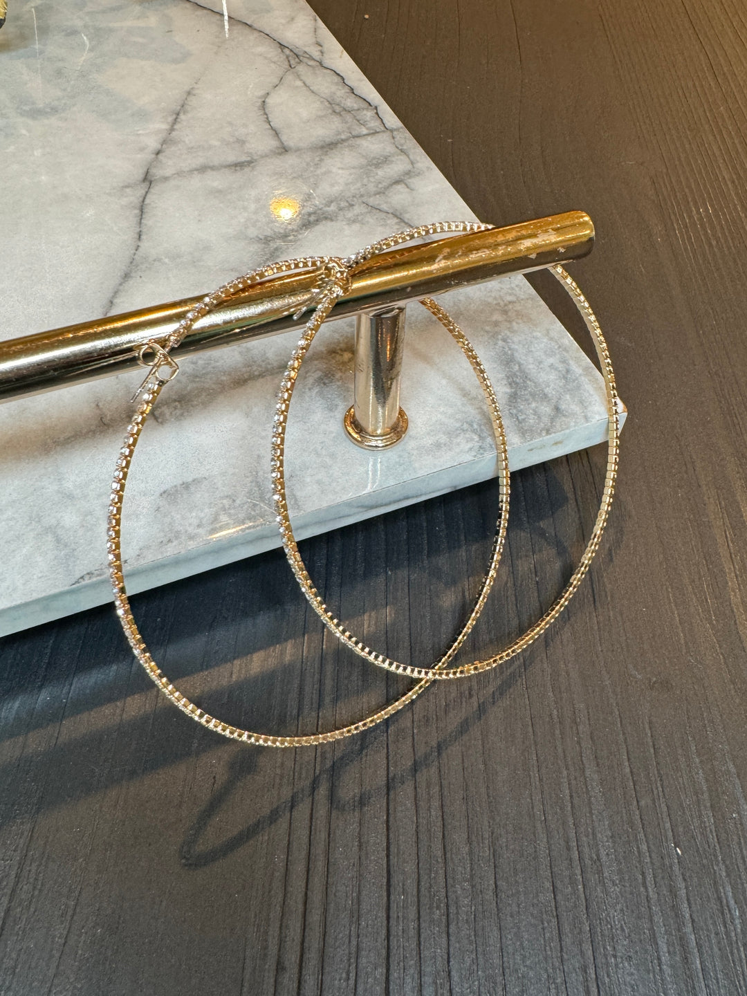 Medium Rhinestone Hoop (Gold)