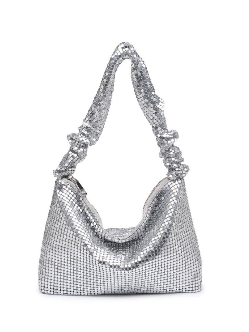 Abbie Scrunched Handbag (Silver)