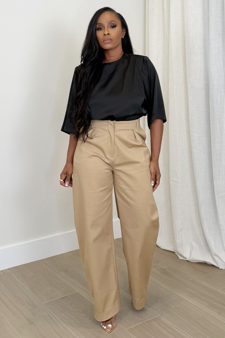 Satin Element oversize Blouse (Black)