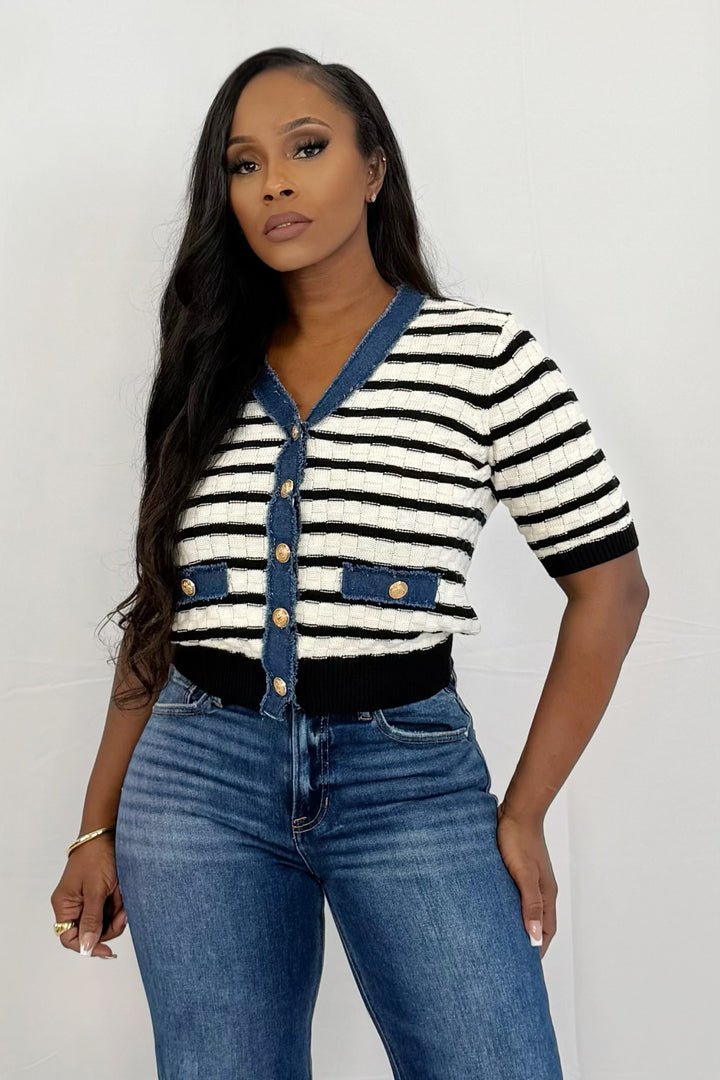 Parisian Charm Button Top