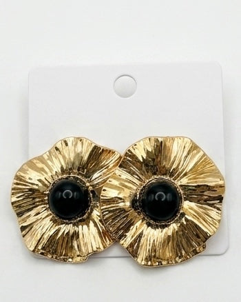 Gilded Radiance Cabochon Studs