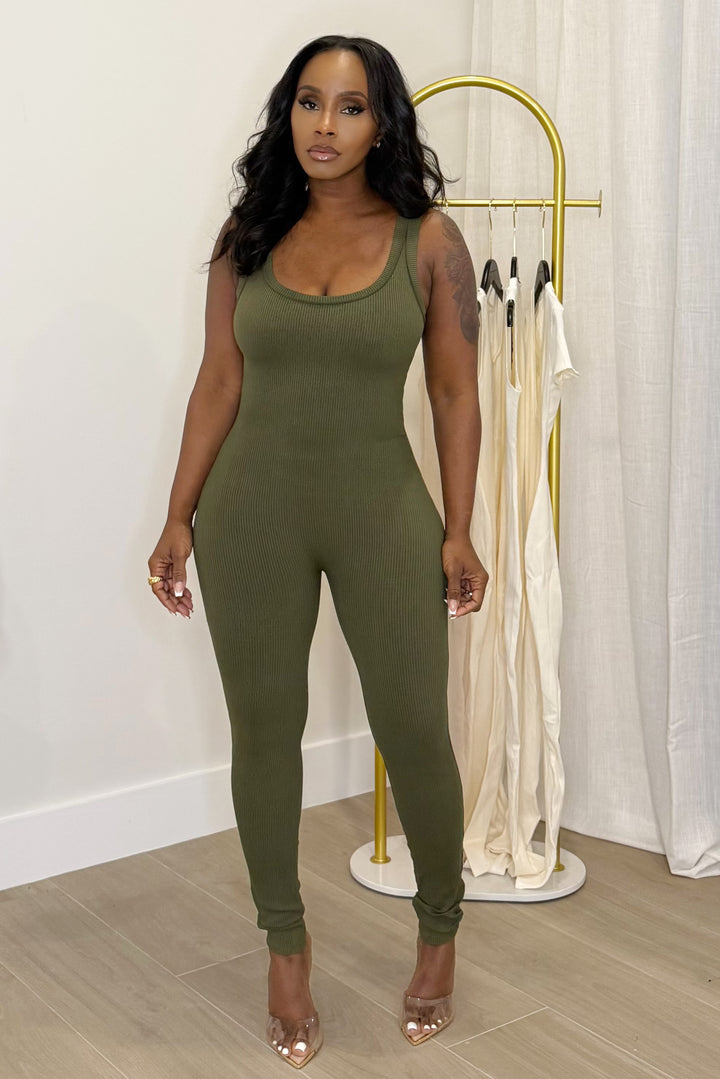 The snatched sleeveless jumpsuit