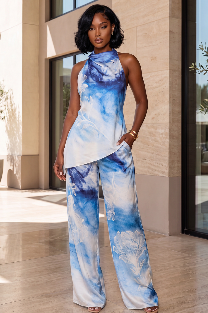 The Ocean Mist Pant Set [Blue Multi]