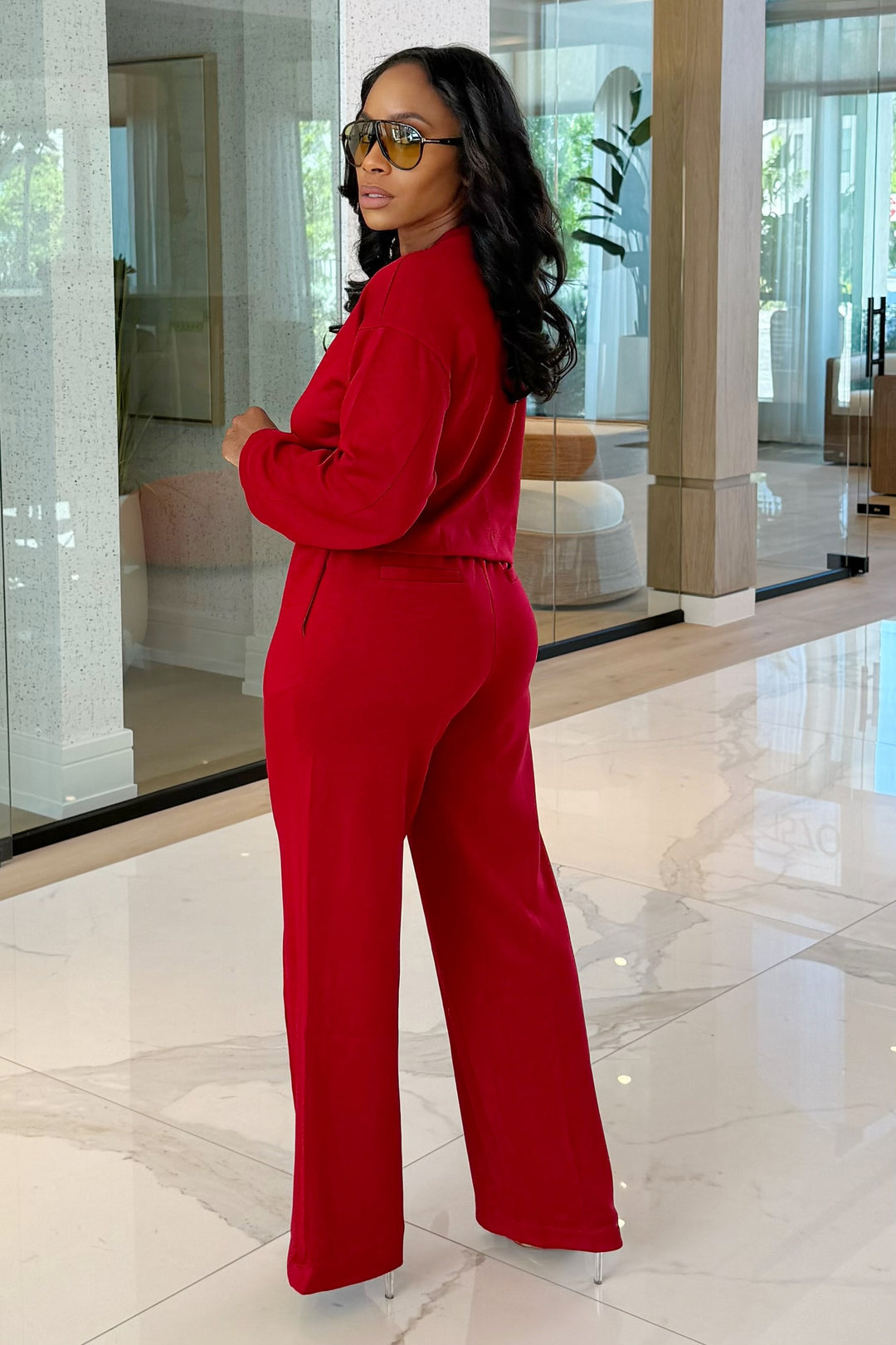 The Scarlet Mood Pant Set (Burgundy)