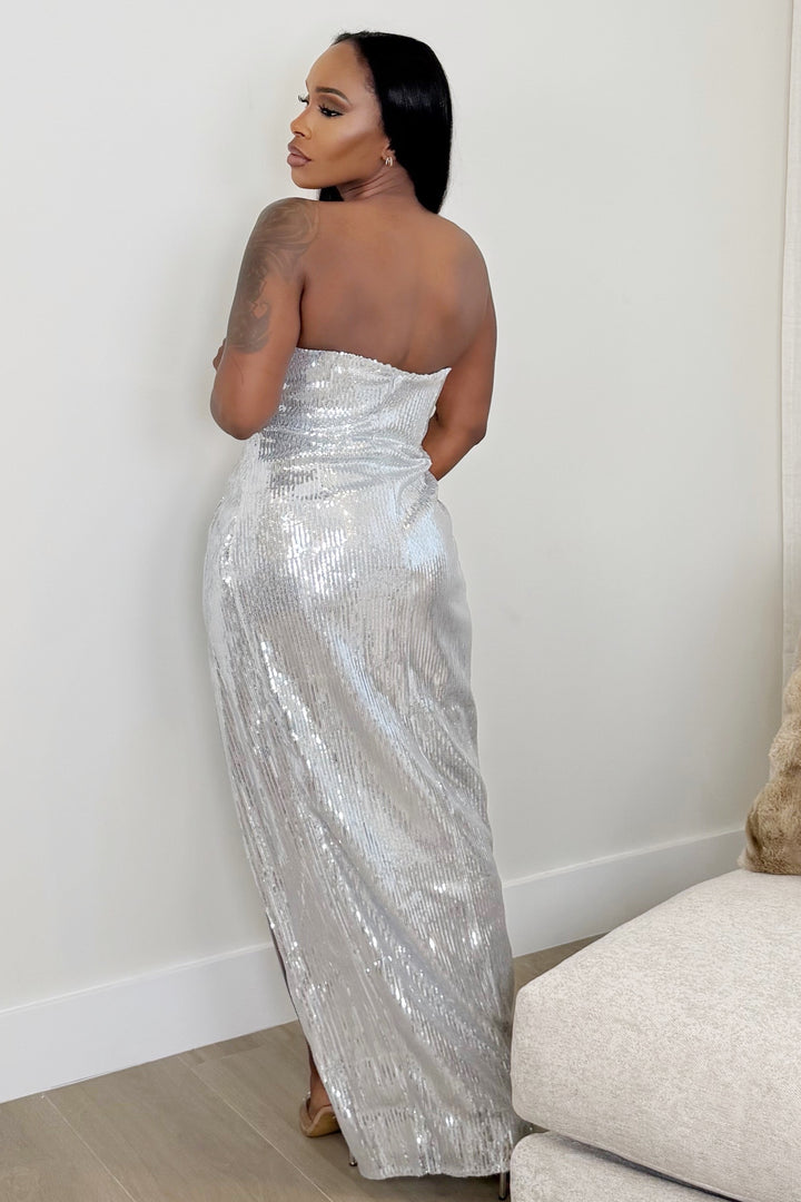 Starlight Drape Gown [Silver]