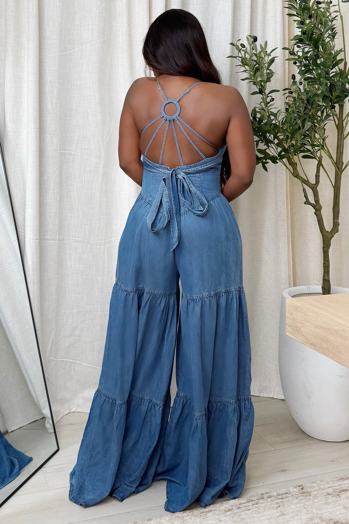 Denim Different Flare Put Jumpsuit (Denim)