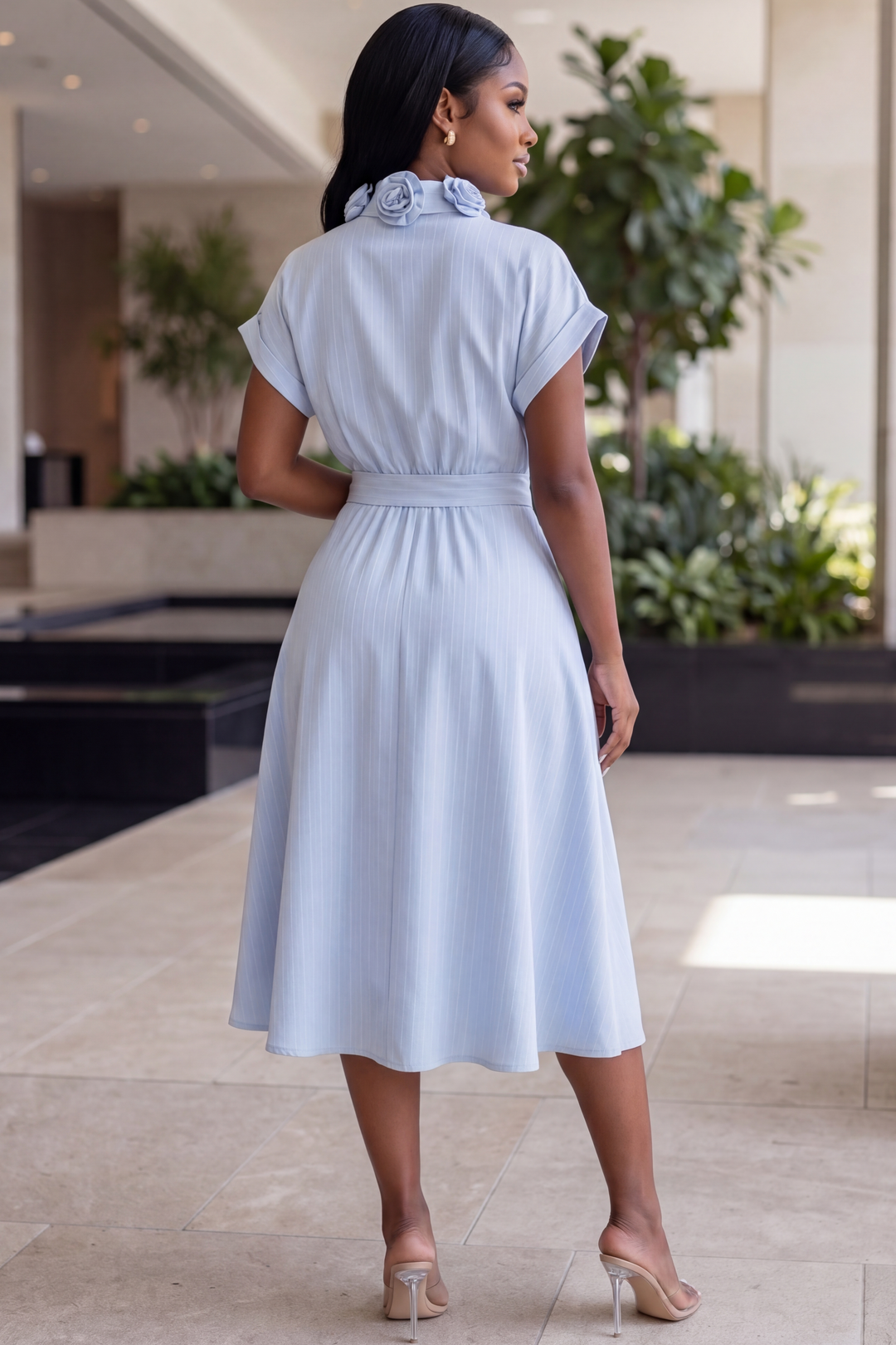 The Rosette Palais Skirt Set [Powder Blue]