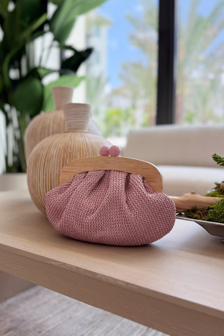 Straw & wooden Clutch