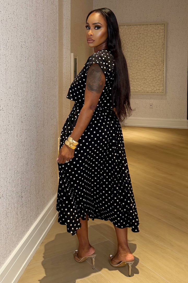 Polka Grace Two-Piece Set [Black/White Dot]