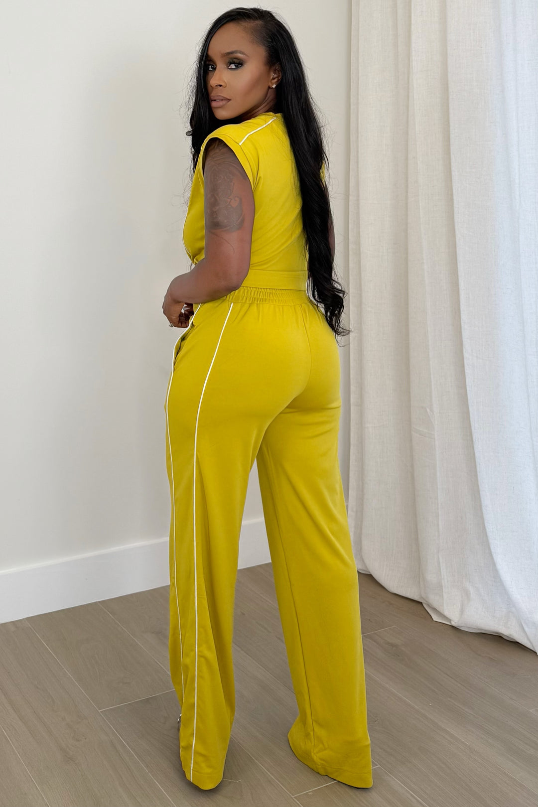 Defined Edge Luxe pant Set (Mustard)