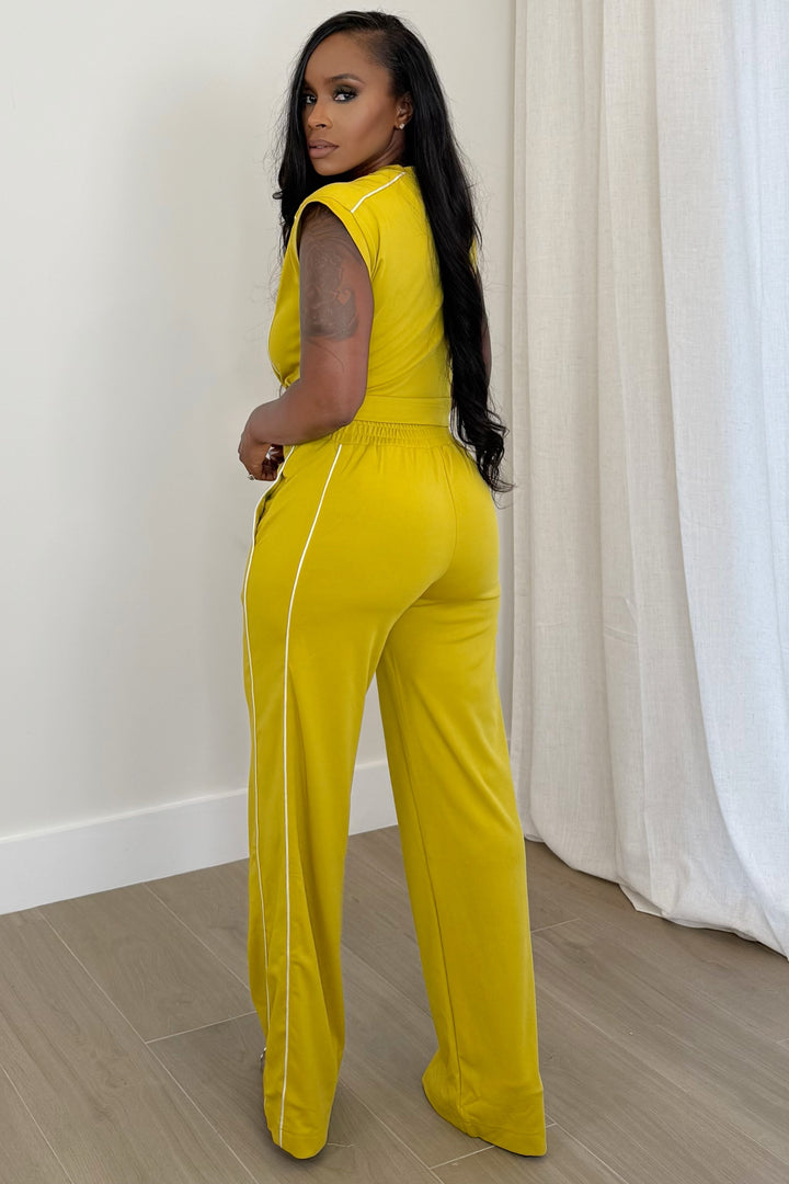 Defined Edge Luxe pant Set (Mustard)