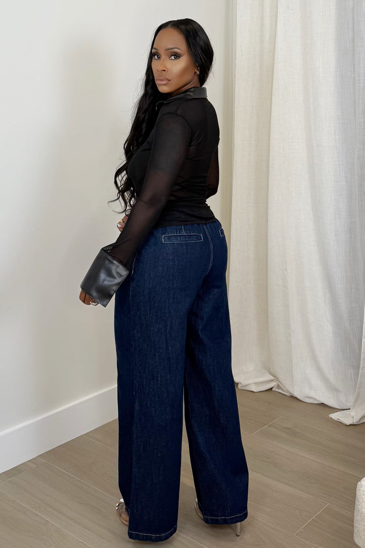 Mid-Rise Wide Leg Denim