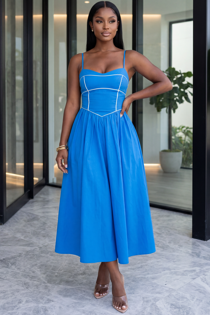 The Cerulean Contour Midi [Blue]