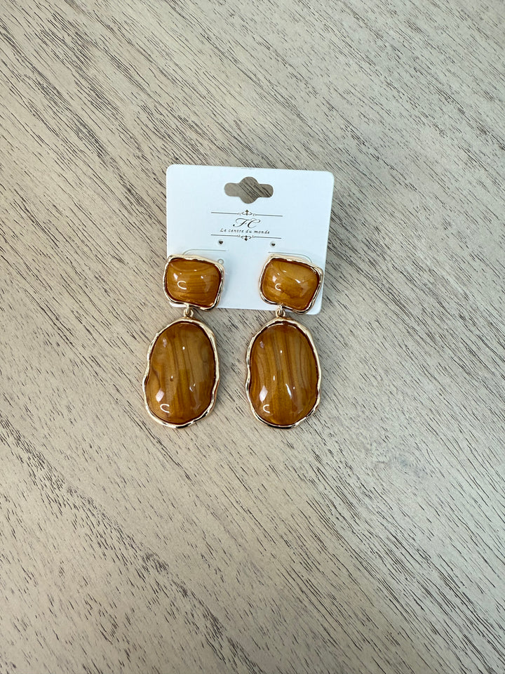 Drop stone earrings