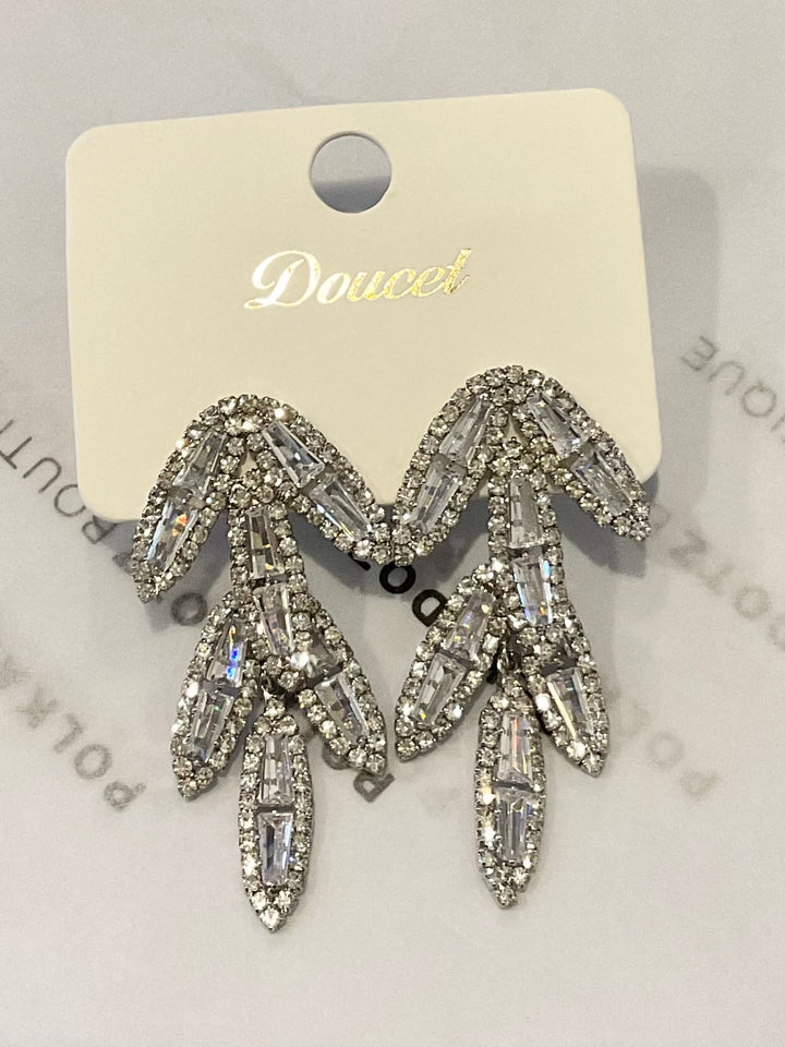 Rhinestone Wing Statement Earrings