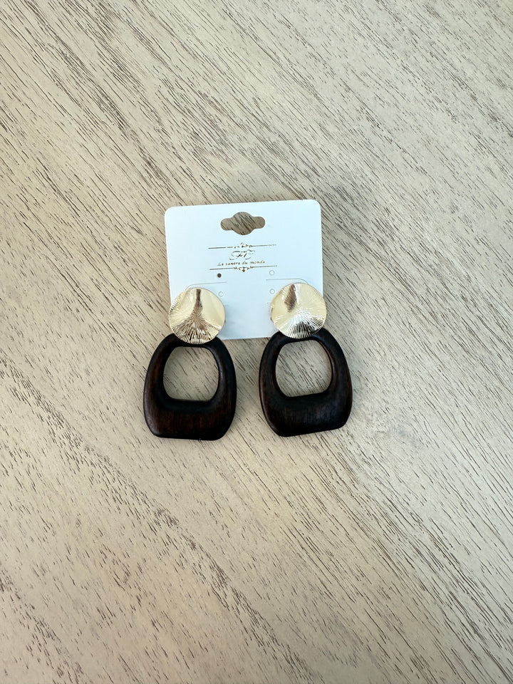 Open Square wooden Earrings