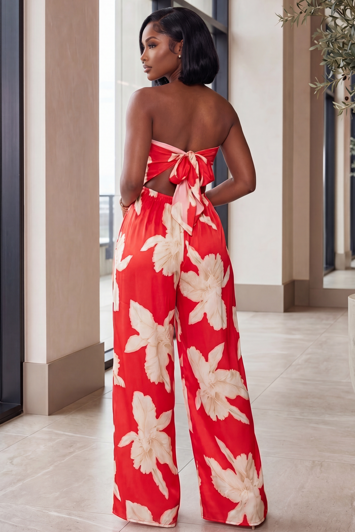The Island Bloom Jumpsuit [Coral]