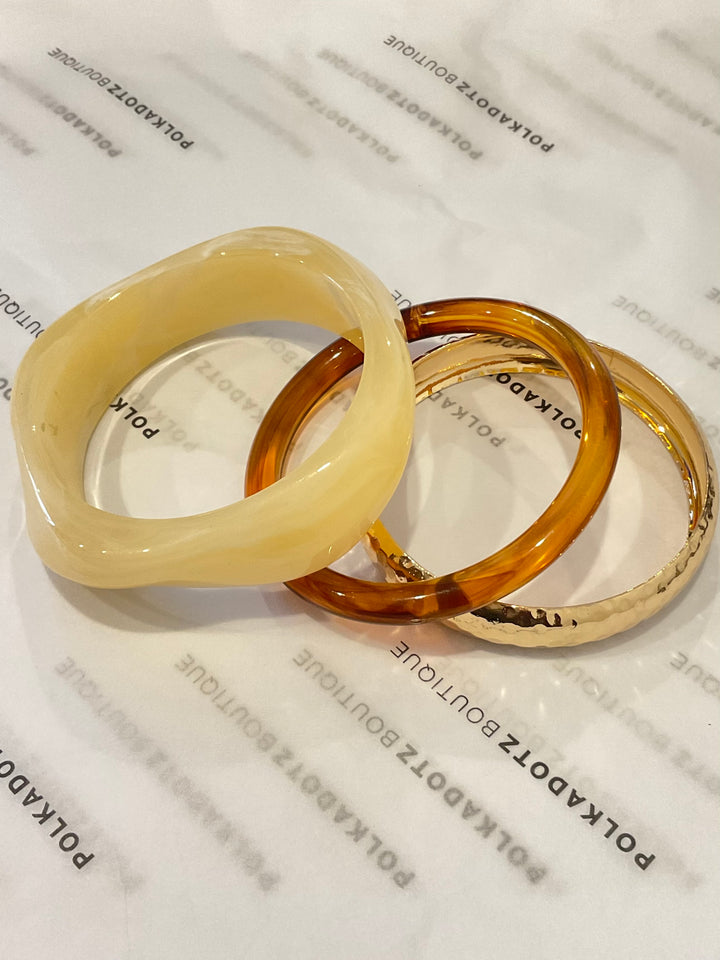 Gold & Resin Bangle Stack