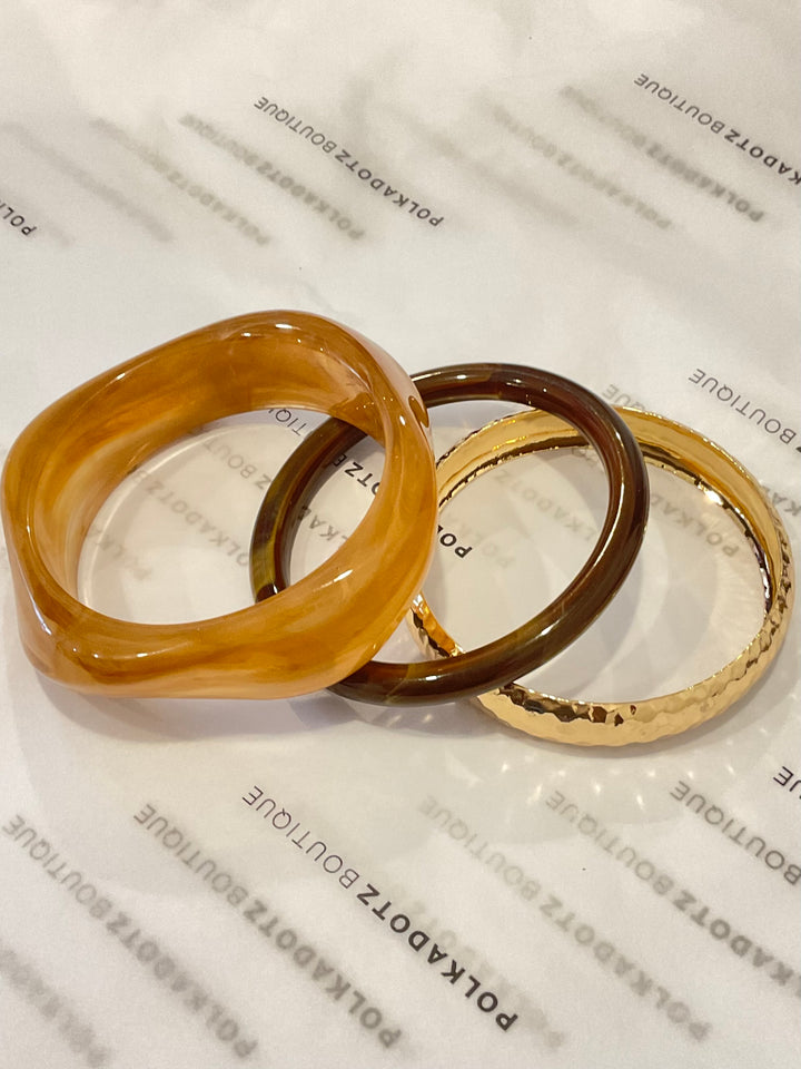 Gold & Resin Bangle Stack
