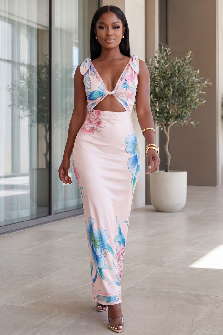 Palermo Floral Cutout Maxi Dress [Multi]