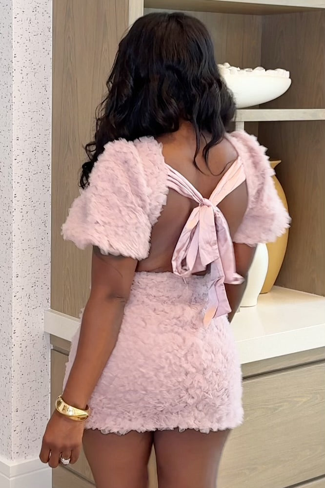 Pretty In Plush Mini Dress (Blush)