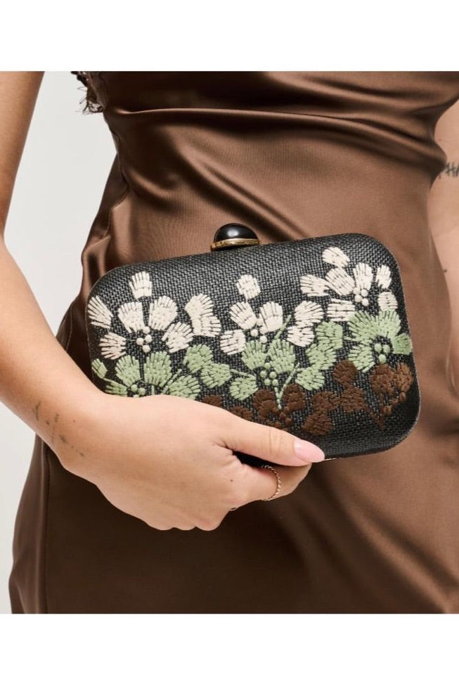 The Midnight Bloom Clutch [Black]