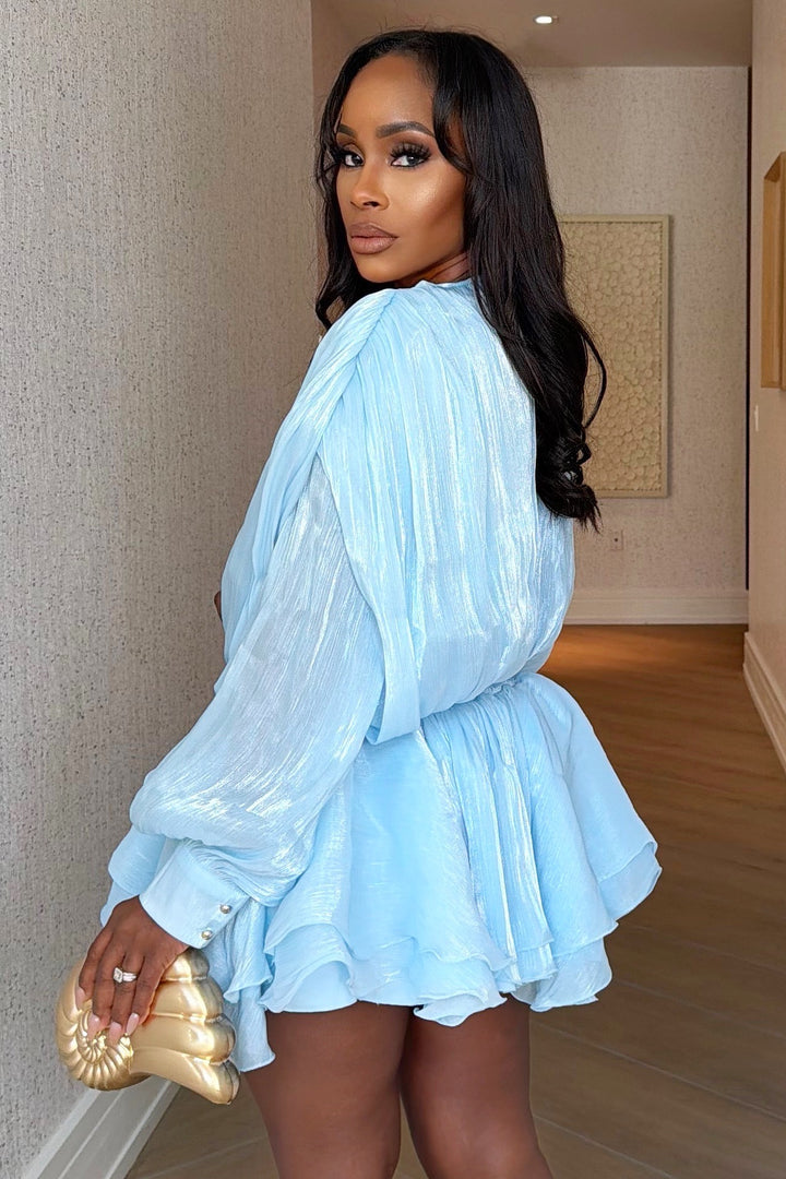 Sky Romance Mini Dress [Sky Blue]
