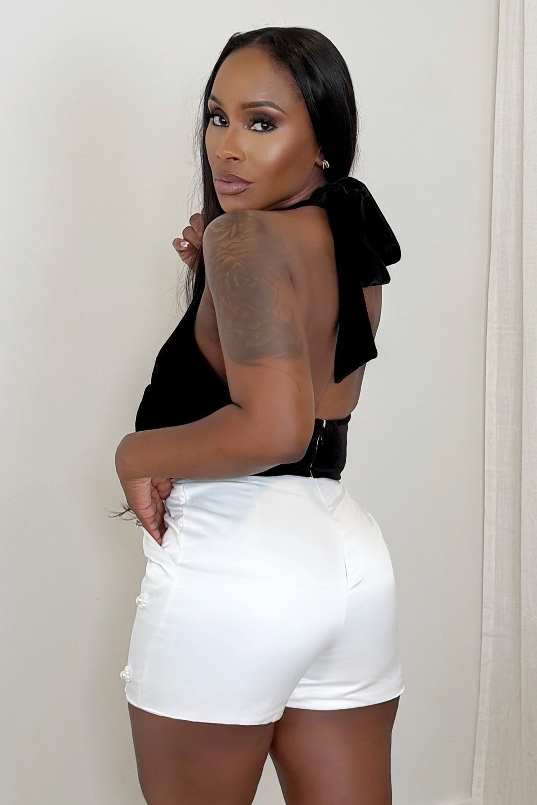 Black Label Velvet Bodysuit [Black]