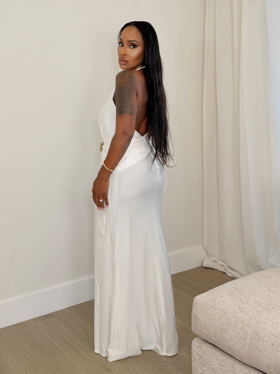 Eternal Grace Halter Gown [White]