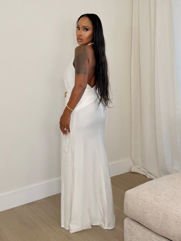 Eternal Grace Halter Gown [White]
