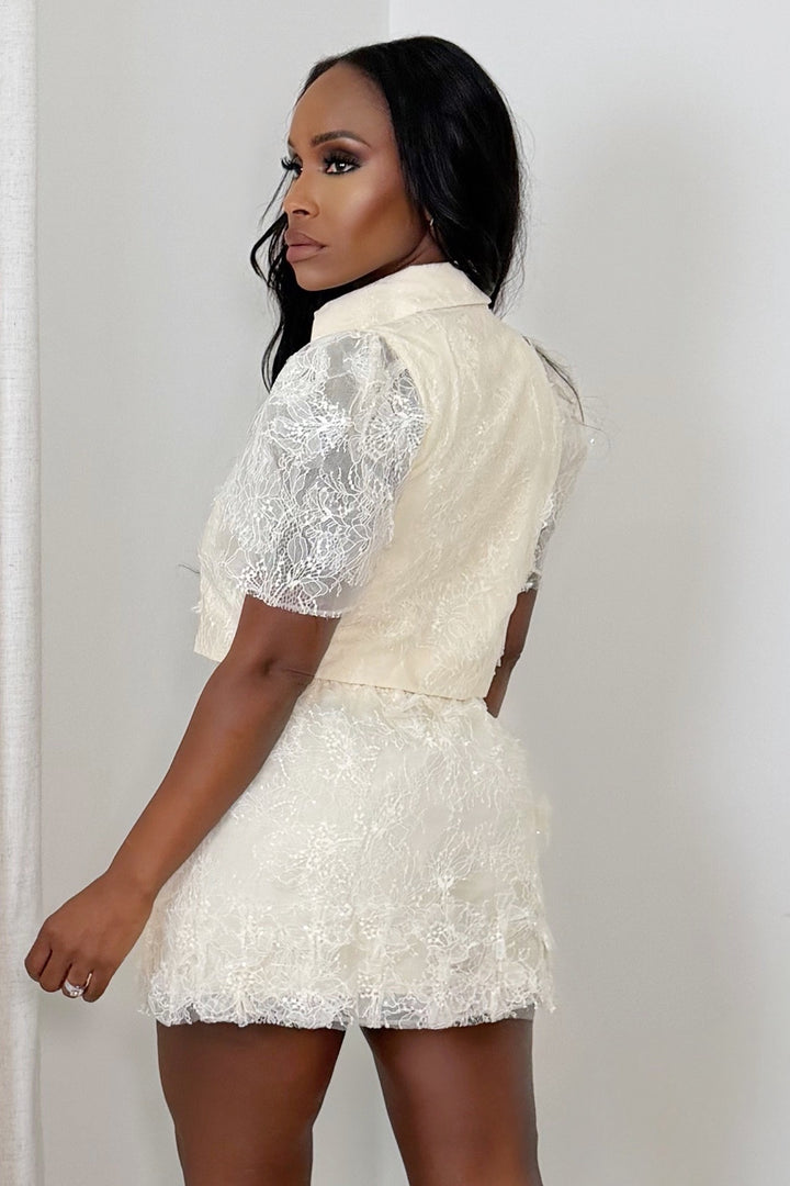 Ethereal Lace Duo Skirt Set [Ivory]