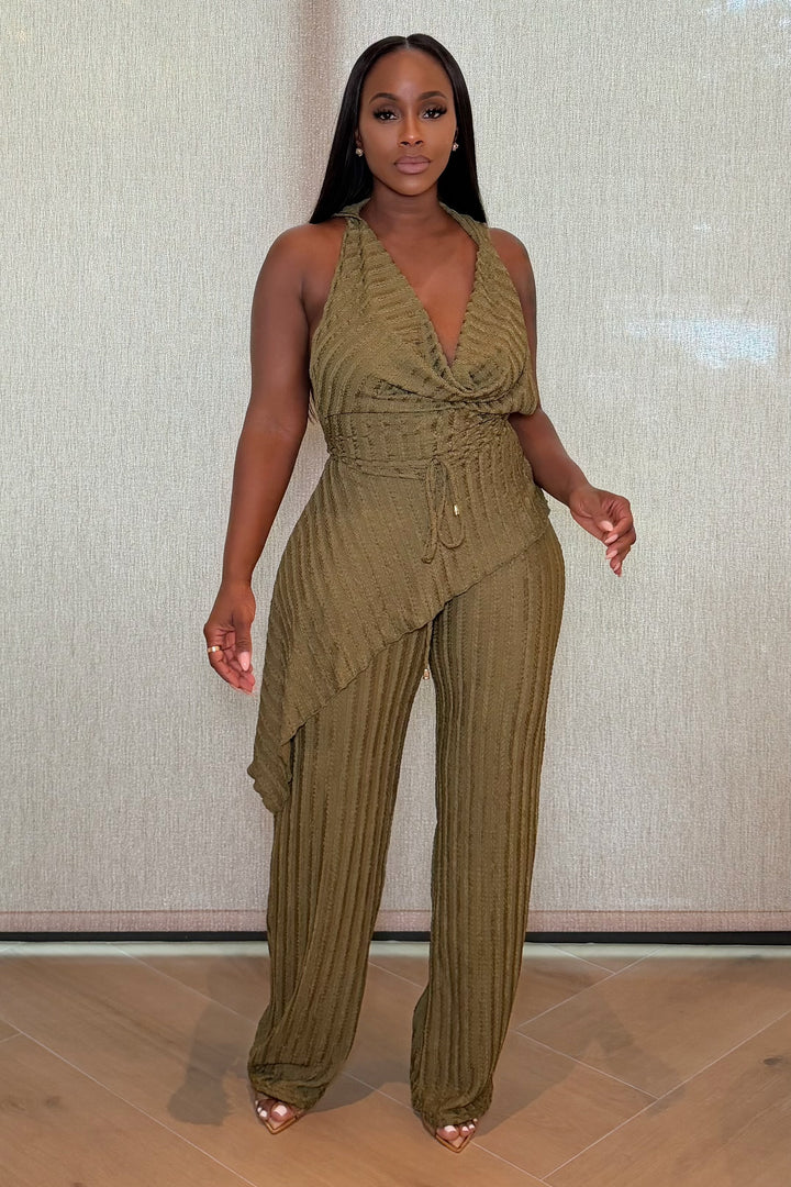 The Serafina Hooded Pant Set [Olive]