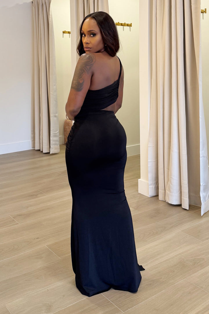Top Tier cut out maxi Dress (Black)