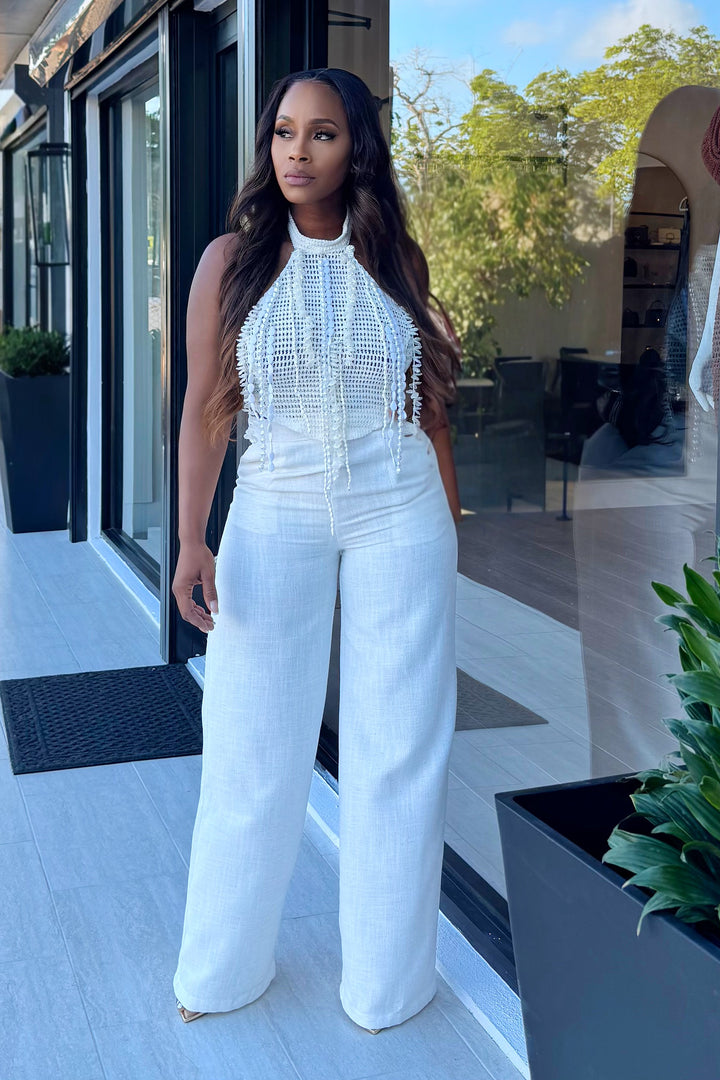 Make it a staycation back out pant (ivory)